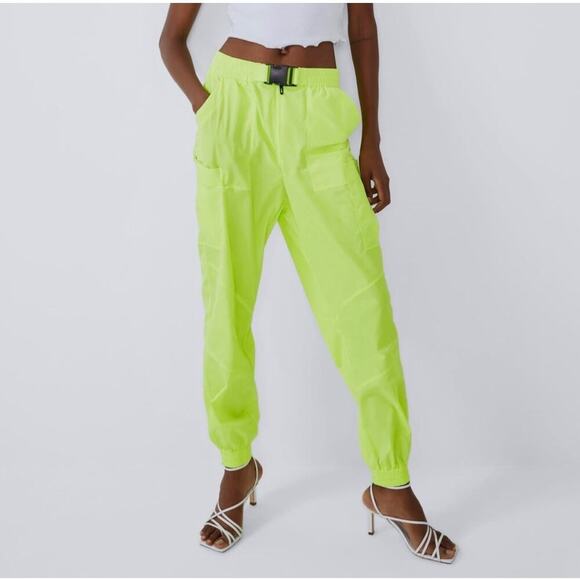 NWOT Zara Nylon Jogger Pants Size Small - Picture 1 of 7